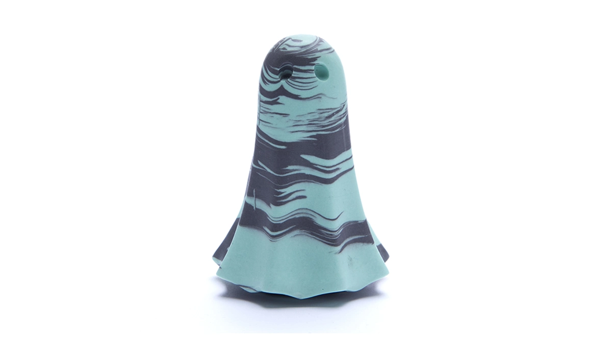 Briarclad Spectre ghost front view in green and black marble on a clean white background