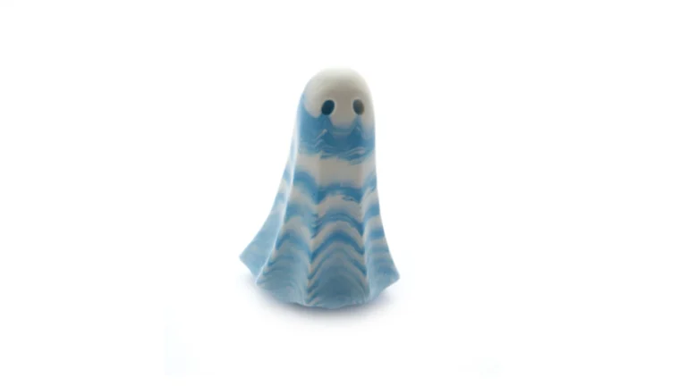 Vaelros HG-0031-06-26 Spectre ghost figurine, Blue & White floating form from Frosted Conservatory, House of Ghosts