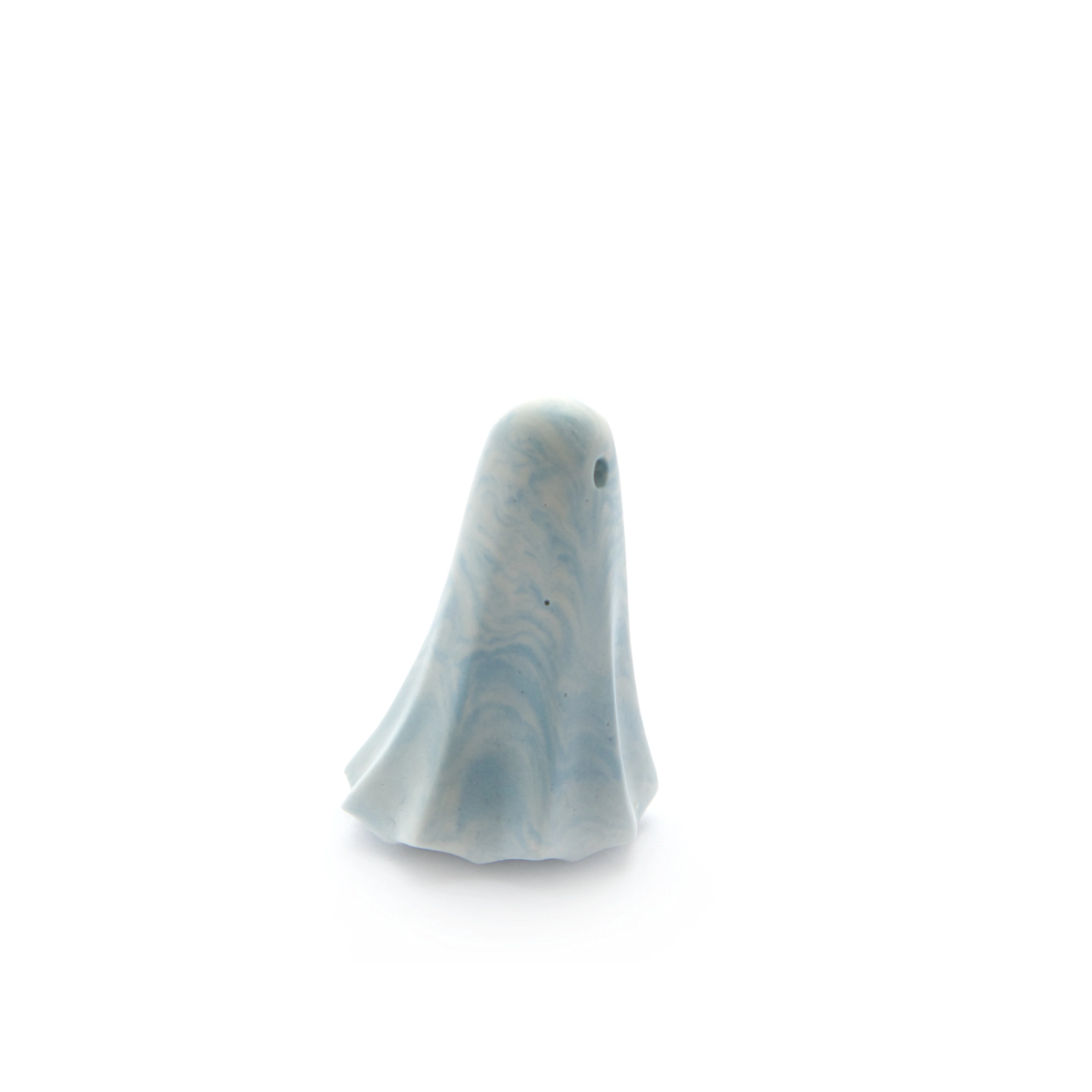 Isel HG-0025-06-26 Ghostling ghost left view, Blue & White form from Frosted Conservatory, House of Ghosts archive record