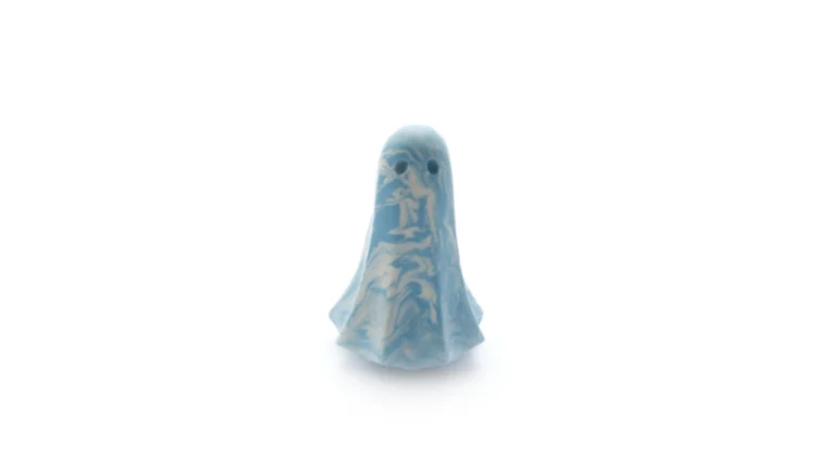 Oryn HG-0029-06-26 Phantom ghost figurine, Blue & White floating form from Frosted Conservatory, House of Ghosts