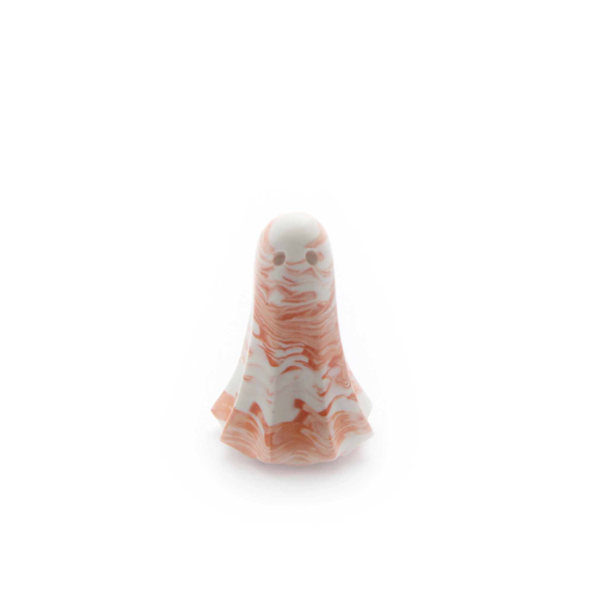 Taro HG-0033-07-26 Ghostling ghost front view, Orange & White form from Ember Room, House of Ghosts archive record